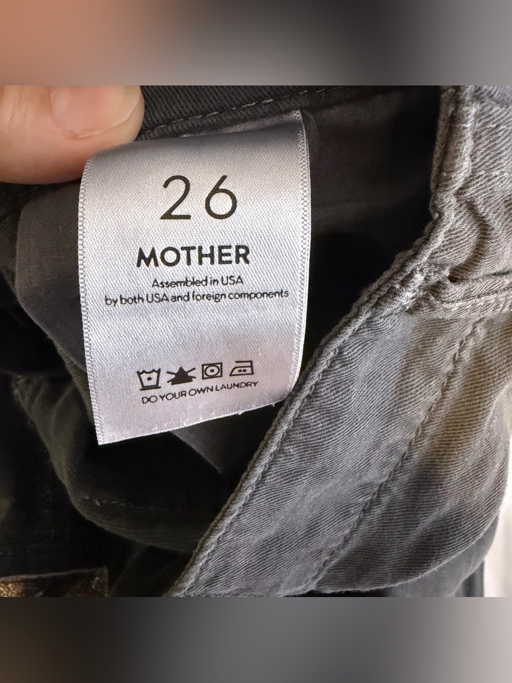 Mother The Misfit Crop Girl Boy etc charcoal Pants Size 26 - Picture 9 of 16